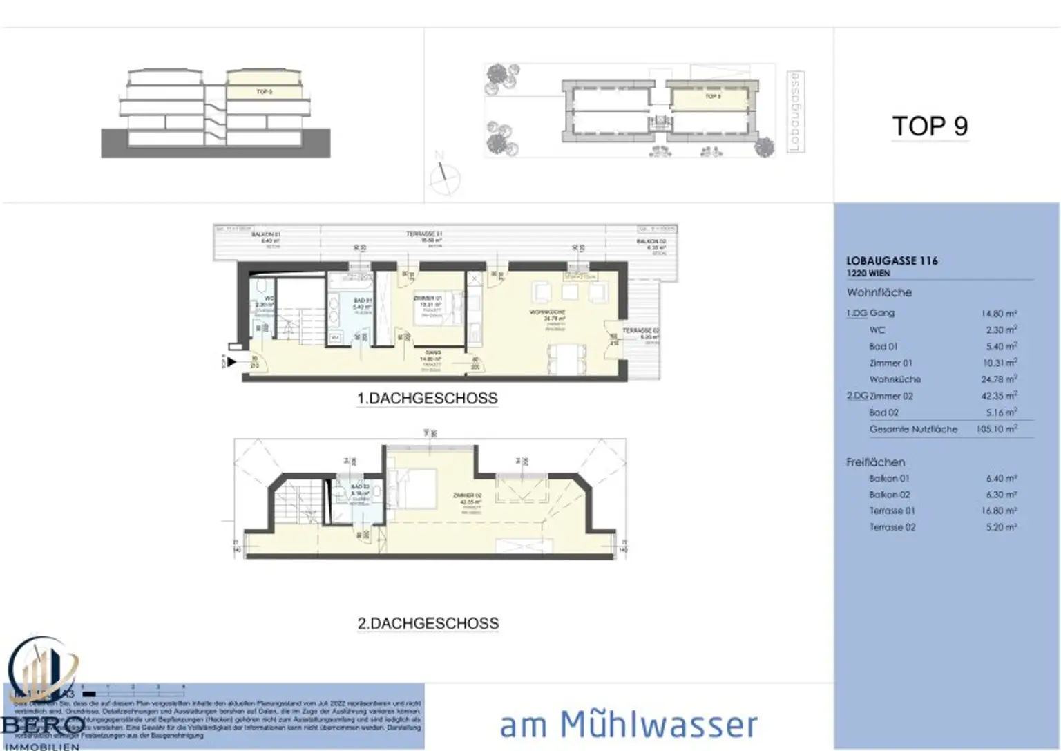 "Erstbezug- 3 Zimmer-Maisonette mit großer Terrasse