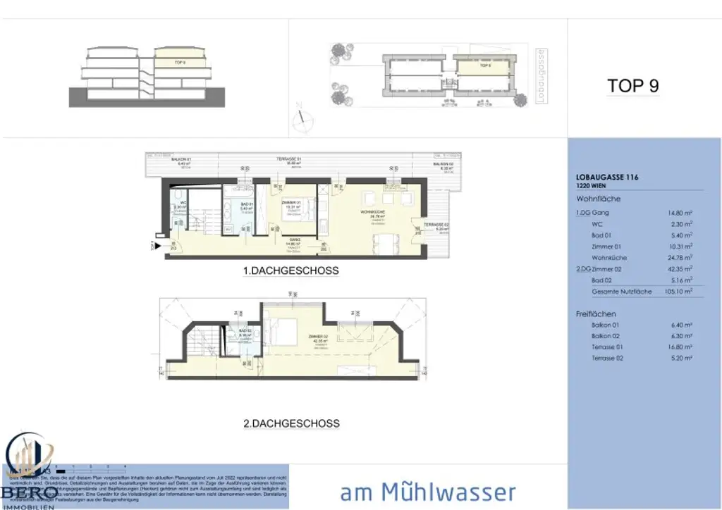 "Erstbezug- 3 Zimmer-Maisonette mit großer Terrasse