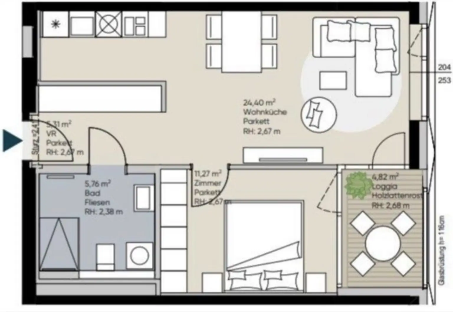 U-Bahn U1 Kagran - Sauna - Loggia - Fitnessraum - Deckenkühlung - Pool am Dach