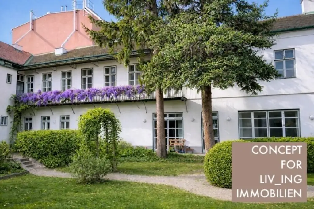 4 Zimmer Altbauflair in Altwiener Fuhrwerkerhaus. 88m2. Idyllischer Allgemeingarten. Sanierungsbedarf. Nahe Schloss Schönbrunn &Hietzing.