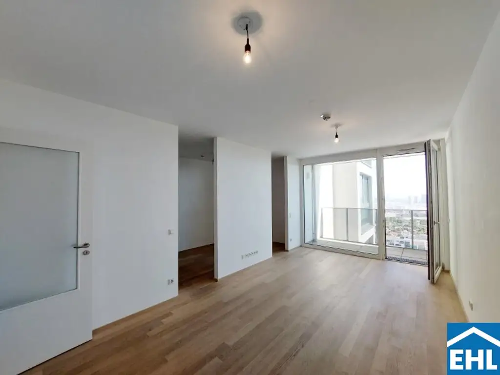 Traumhafte 2 Zimmerwohnung mit Balkon im 12. Stock im MySky-Tower