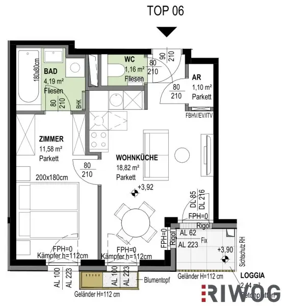 ERSTBEZUG | 2-Zimmer Wohnung mit Loggia | Fernwärme | Fassadenbegrünung | TG-Stellplatz optional | Nachhaltiges Wohnbauprojekt