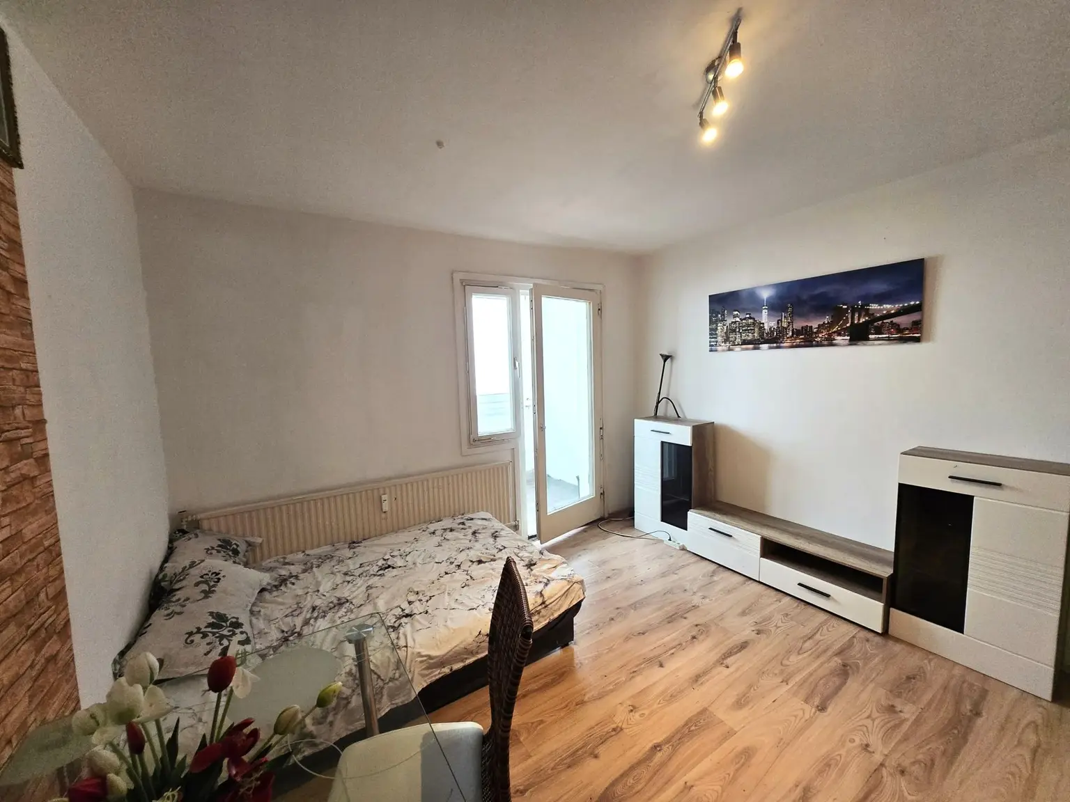 Hauptzimmer mit Wohnwand