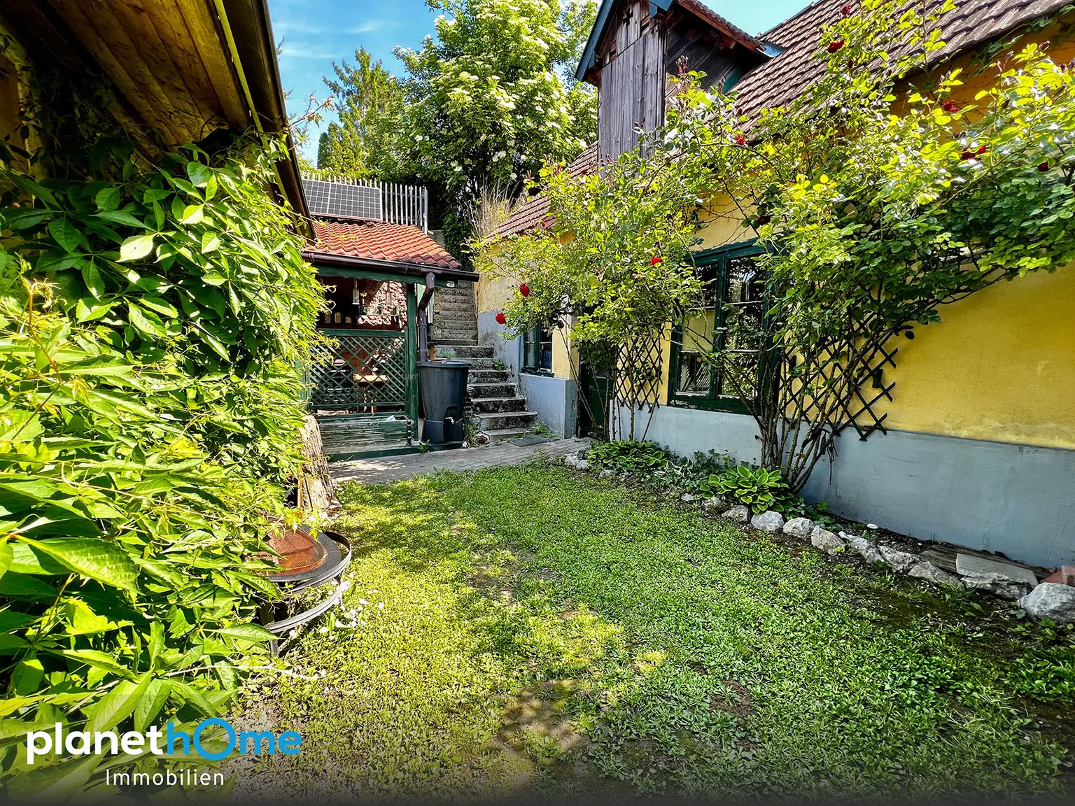 Werkstatt mit Gartenzugang