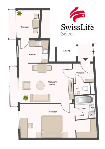 Stilvolle 2-Zimmer-Wohnung mit Loggia, Schrankraum und Garagenplatz – Nähe Längenfeldgasse