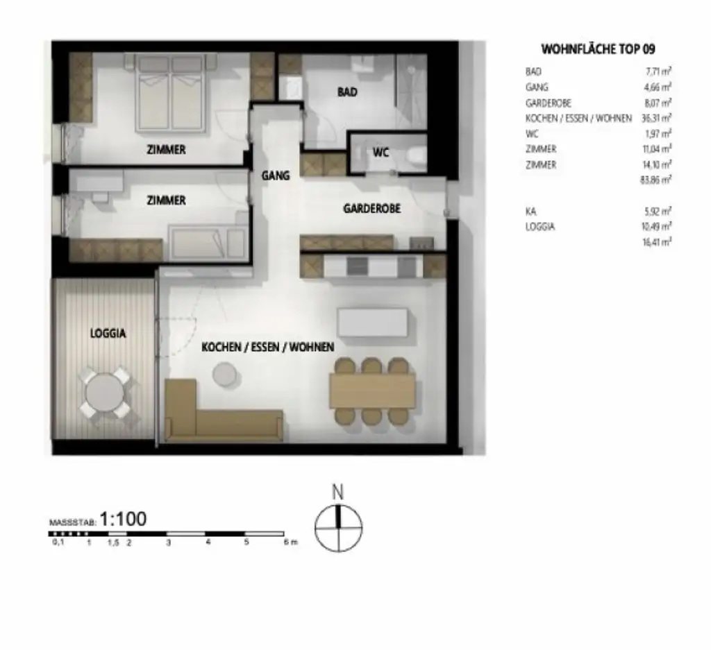 Architektonisch hochwertiger Neubau in Top-Lage von Scharnitz! Top 09