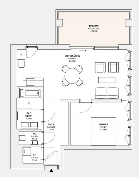 ++MOLLARD 50++ außergewöhnliche 2-Zimmer-Wohnung mitten im Herzen der Stadt