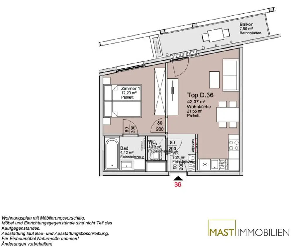 *Alte Donau* 2 Zimmer Wohnung im 5. Liftstock!