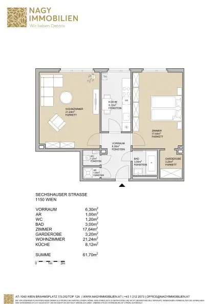 Nahe Schönbrunn! Hofseitige 2-Zimmer-Wohnung im 15. Bezirk zu vermieten!