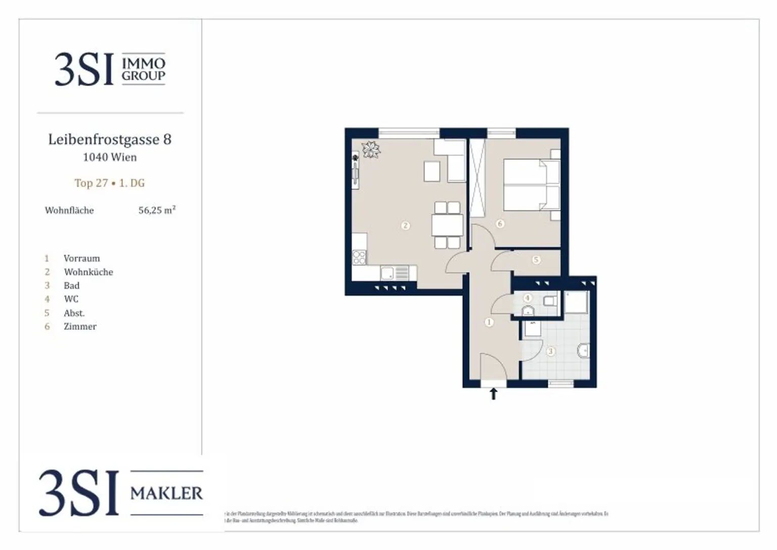 Urbanes Wohnen in Top-Lage: Moderne 2-Zimmer-Wohnung im 1. Dachgeschoß