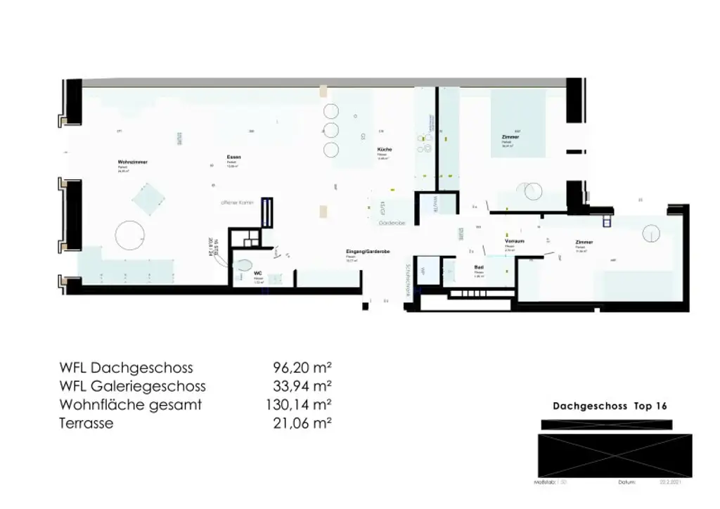 4-Zimmer-Dachgeschoßwohnung mit Galerie & Terrasse in unmittelbarer Nähe zu Karmelitermarkt