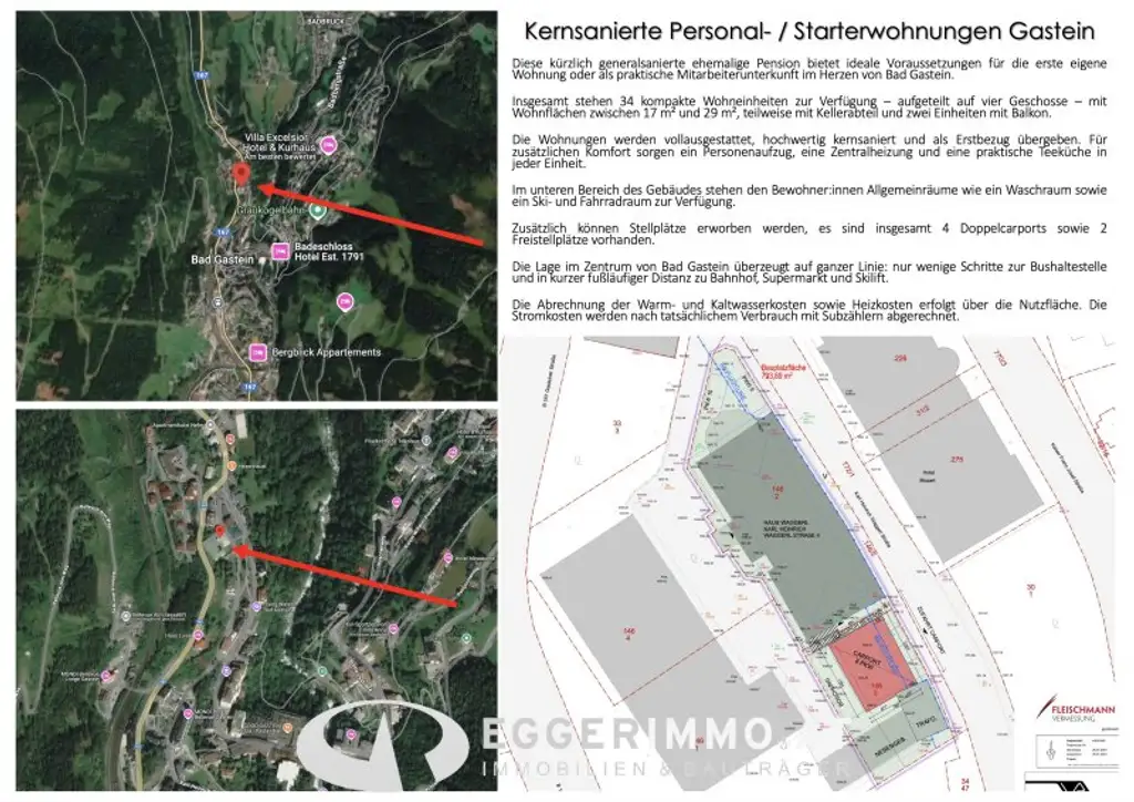 Fully Renovated Starter Apartments / Employee Apartments in the Center of Bad Gastein for Rent