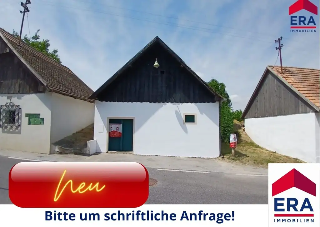 Traditionelles Presshaus mit Kellerröhre in Ketzelsdorf nahe der Weinstadt Poysdorf