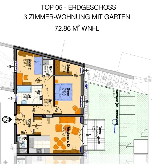 3 Zimmer / GARTEN / TIEFGARAGE / ZENTRUMSNAH