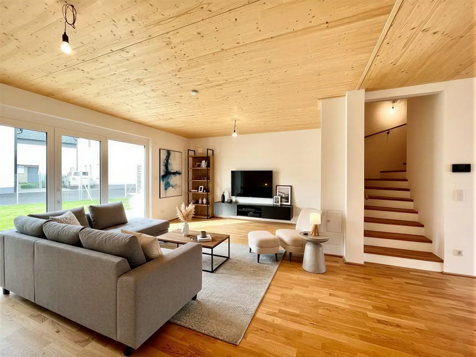 Wohnraum mit Treppen