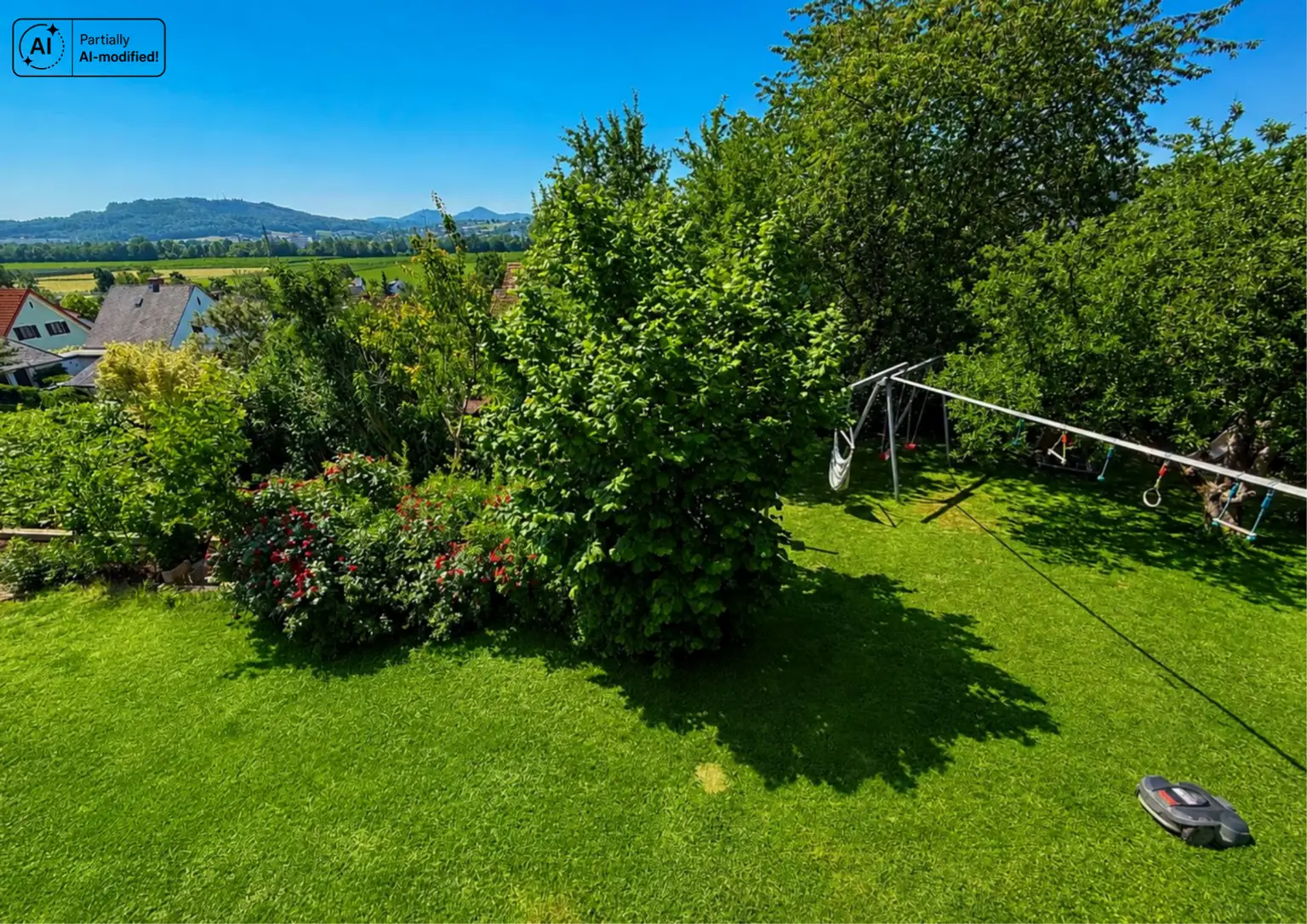Blick in den Garten von der Terrasse