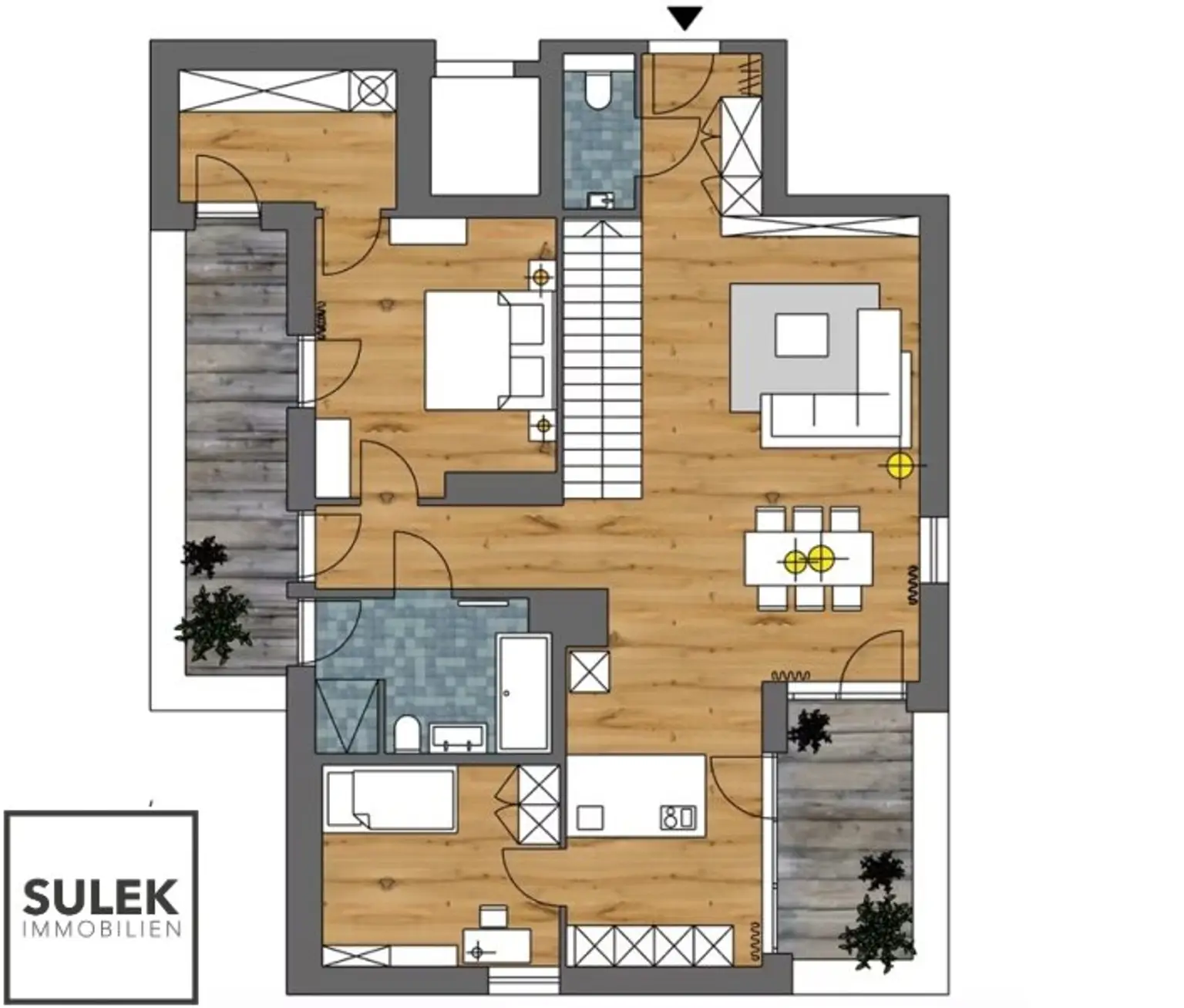 Einzigartige DG-Wohnung mit Loft-Charakter und Terrassen (rd. 165m²) inkl. atemberaubendem Fernblick