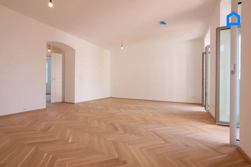 ERSTBEZUG, RUHIG, JETZT einziehen! Kernsanierter Albau mit modernster Ausstattung 106 m² Wohnfläche, TOP16 / 4 Zimmer plus Nebenräume 13,4m² SW-Balkon-Loggia