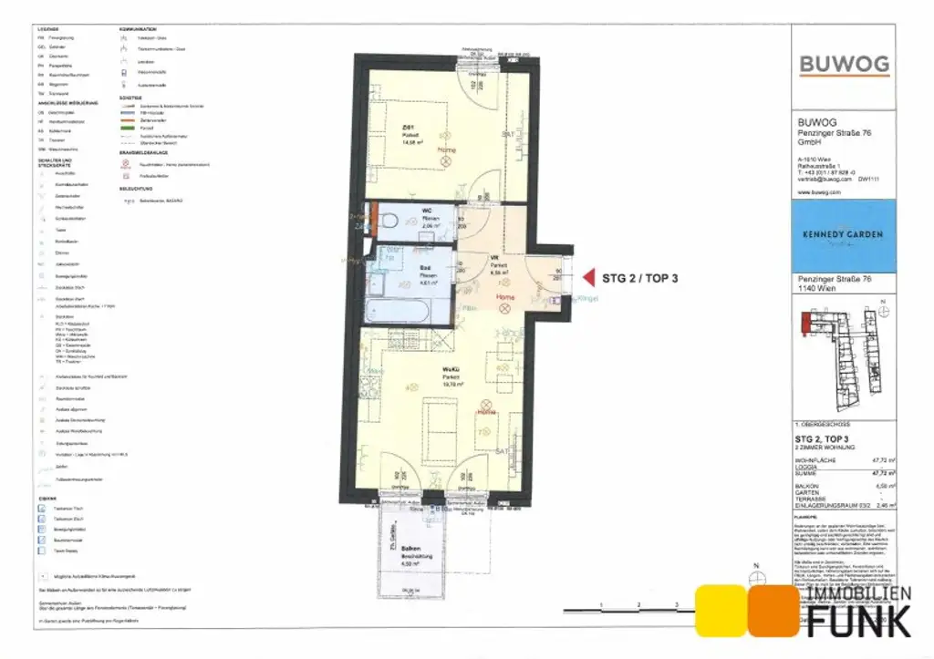 Moderne 2-Zimmerwohnung mit Balkon in 1140