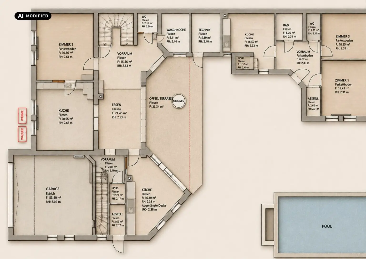 KI-bearbeitet – Plan EG - Farbe