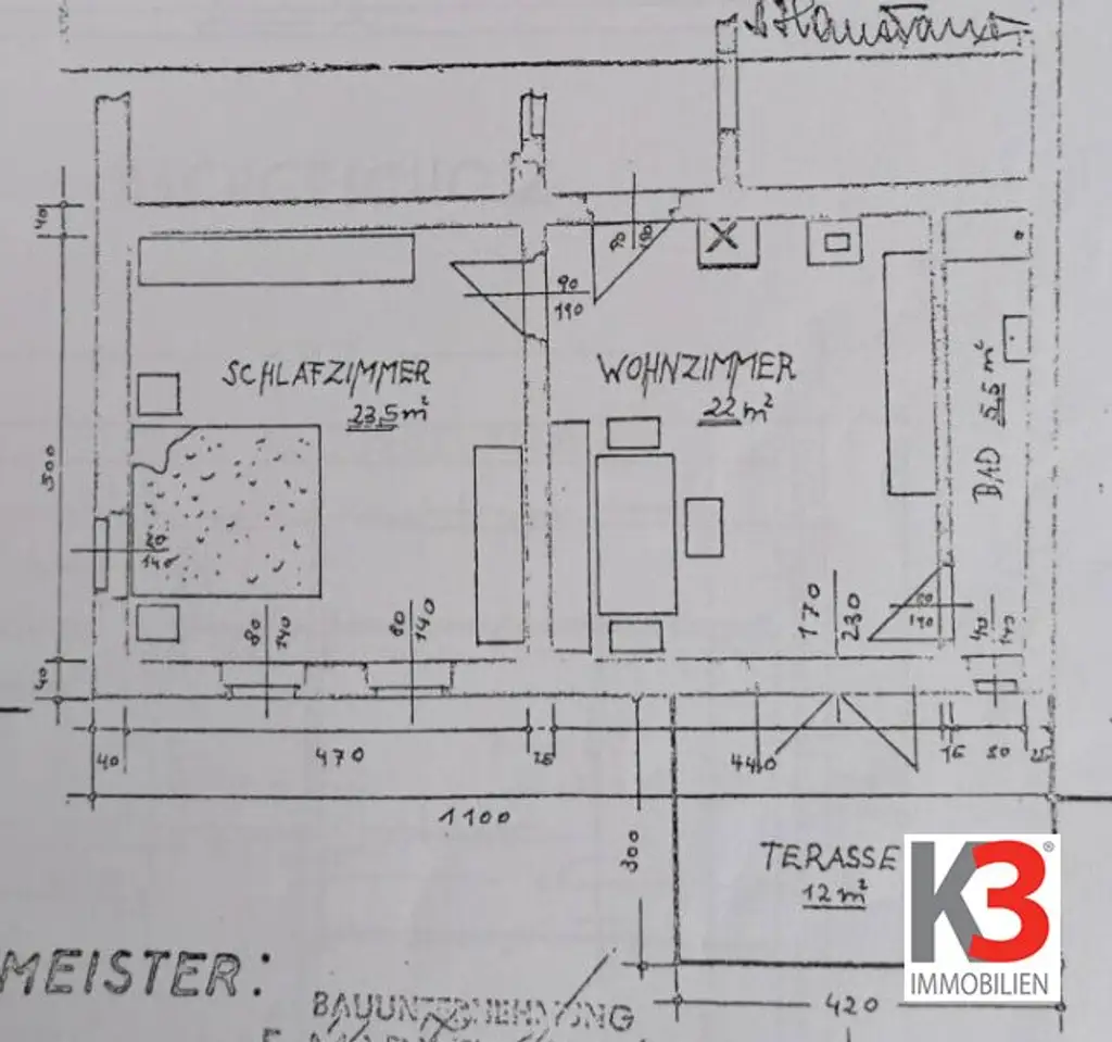 K3 - Mietwohnung mit grossem Balkon in der Nähe vom Bahnhof