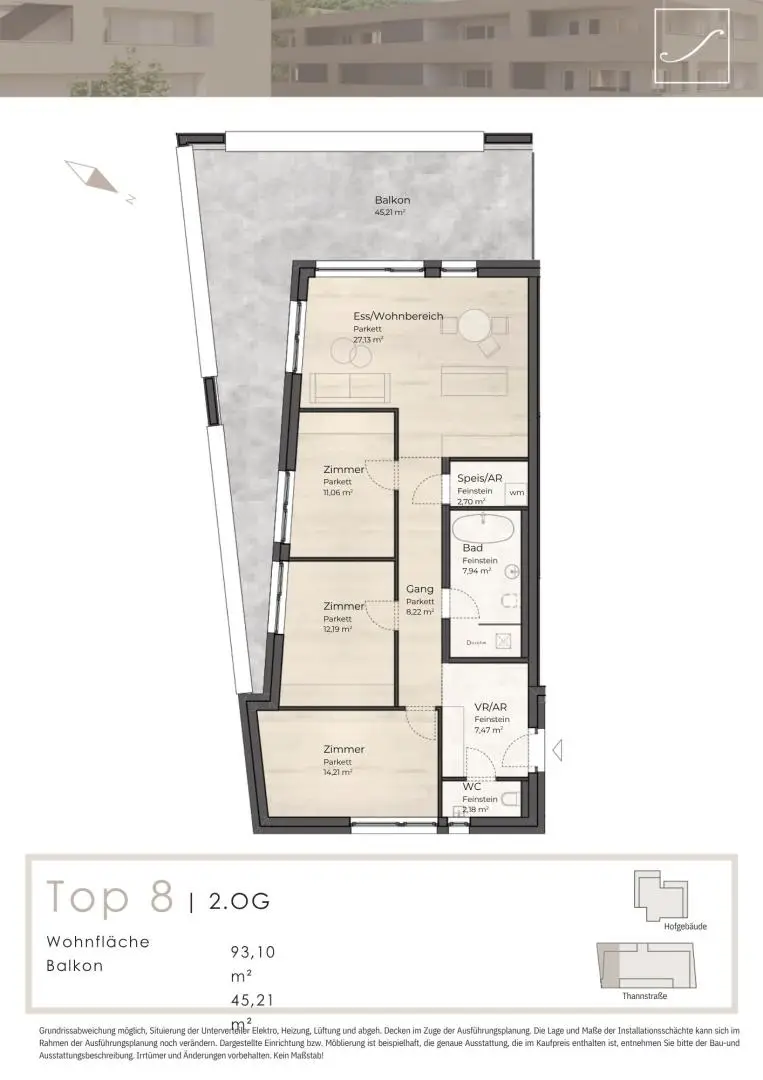 Grundriss Top 8, 2.OG