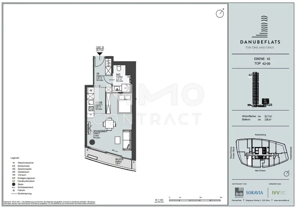 Dem Himmel so nah: Elegant möbliertes Studio im 42. Stock mit Cityblick (Pool, Gym, Spa, Lounges)