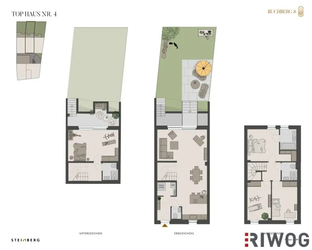 ERSTBEZUG IM ZENTRUM | Exklusives Townhouse auf Eigengrund | Sole-Wasser-Wärmepumpe | TG-Stellplatz