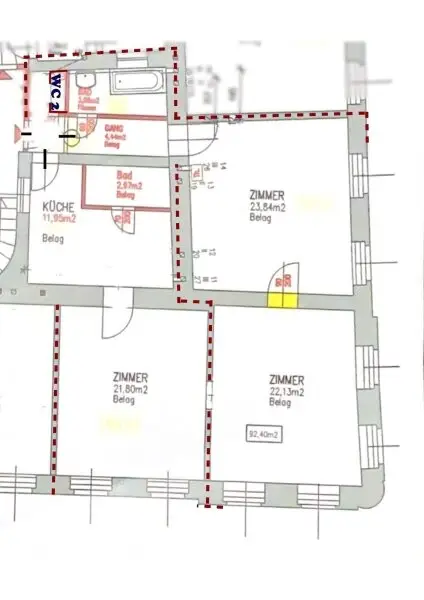 Grundrissplan ca. 93 m2