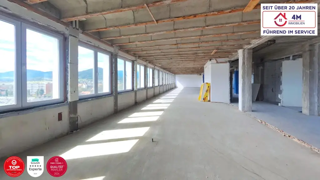 "EXKLUSIV & UNVERWECHSELBAR" Gewerbeflächen mit Panoramablick – Zwei ganze Etagen im höchsten Gebäude der Region