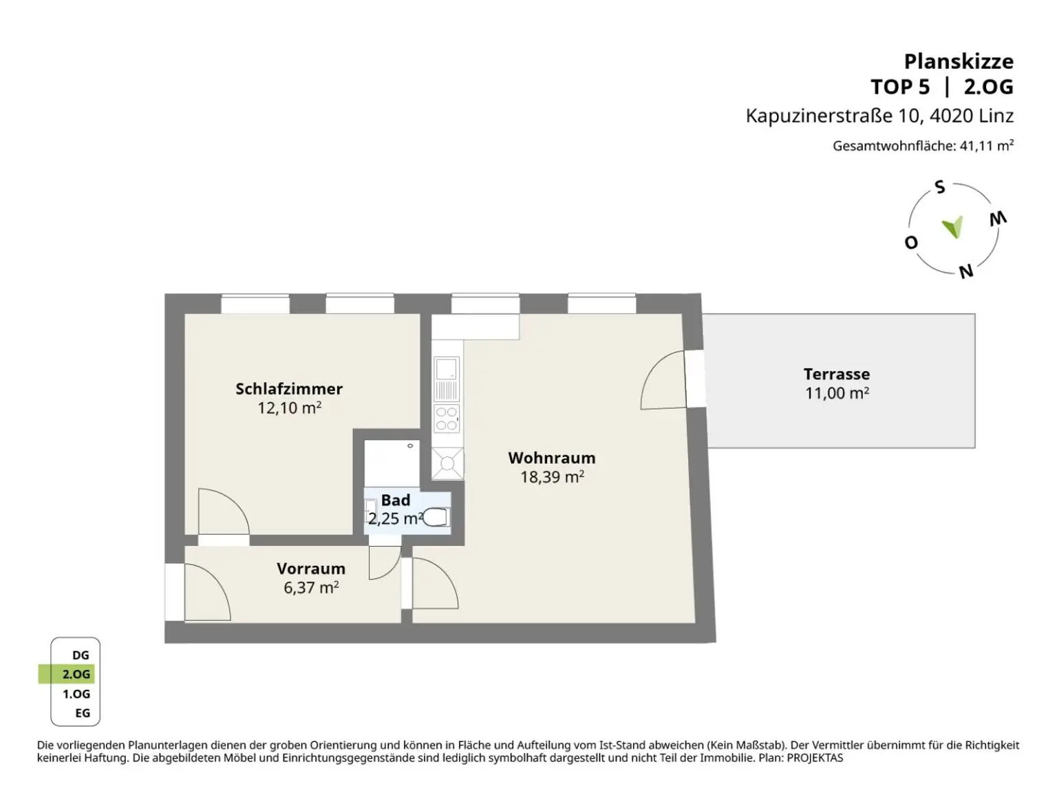 Charmante, gemütliche 2-Zimmer Gartenwohnung mit Terrasse im Linzer Stadtzentrum!
