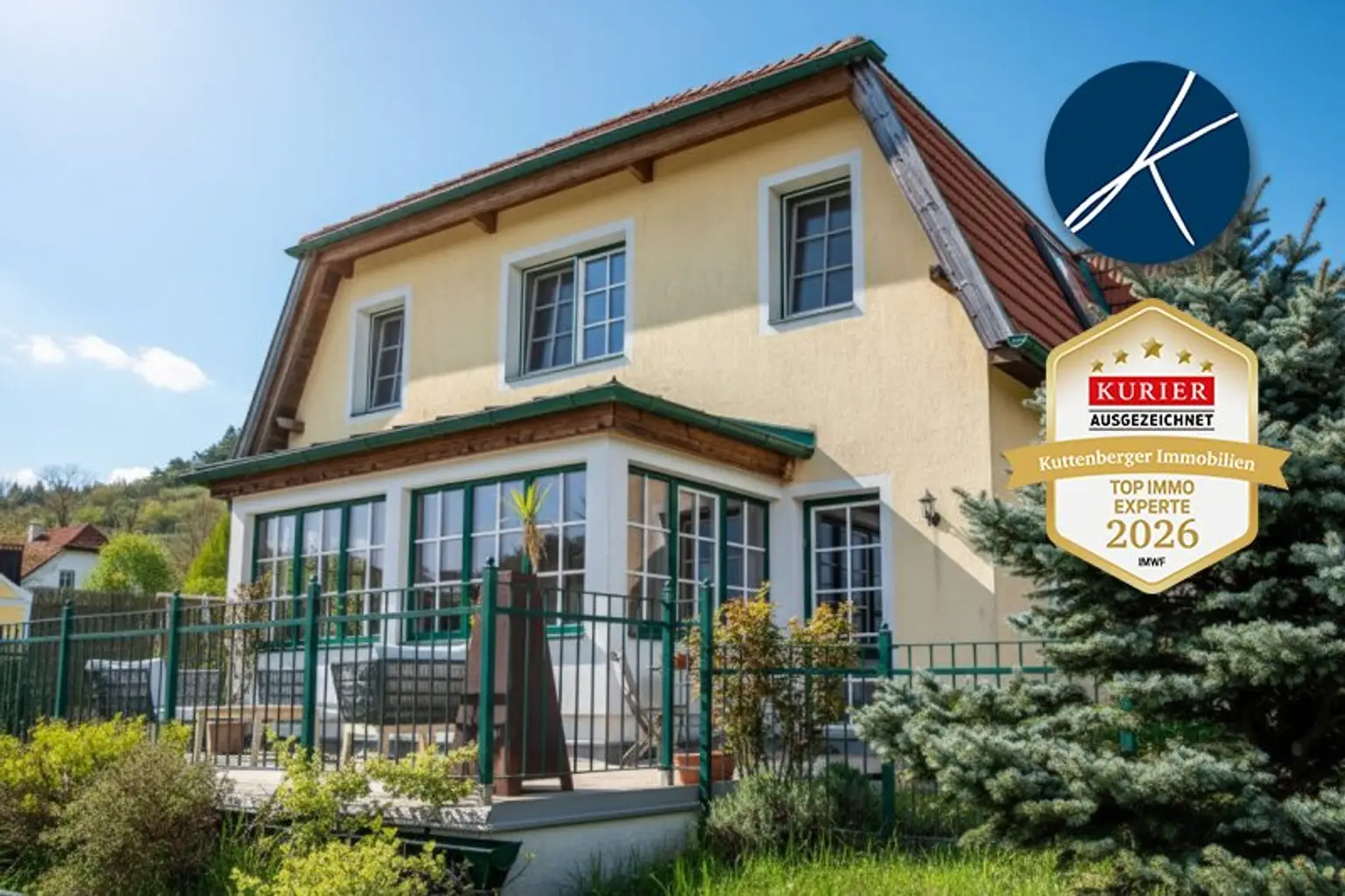 Ansicht West-Terrasse und Wintergarten