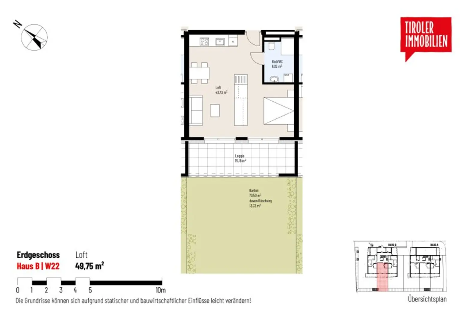 Loft mit Garten, W22 provisionsfrei - Wörgl