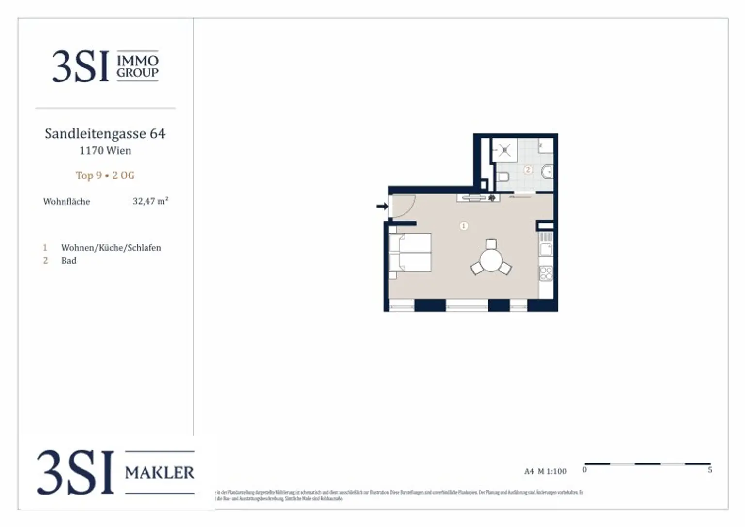 Komfortables City-Living: Stilvolle 1-Zimmer-Wohnung in Toplage