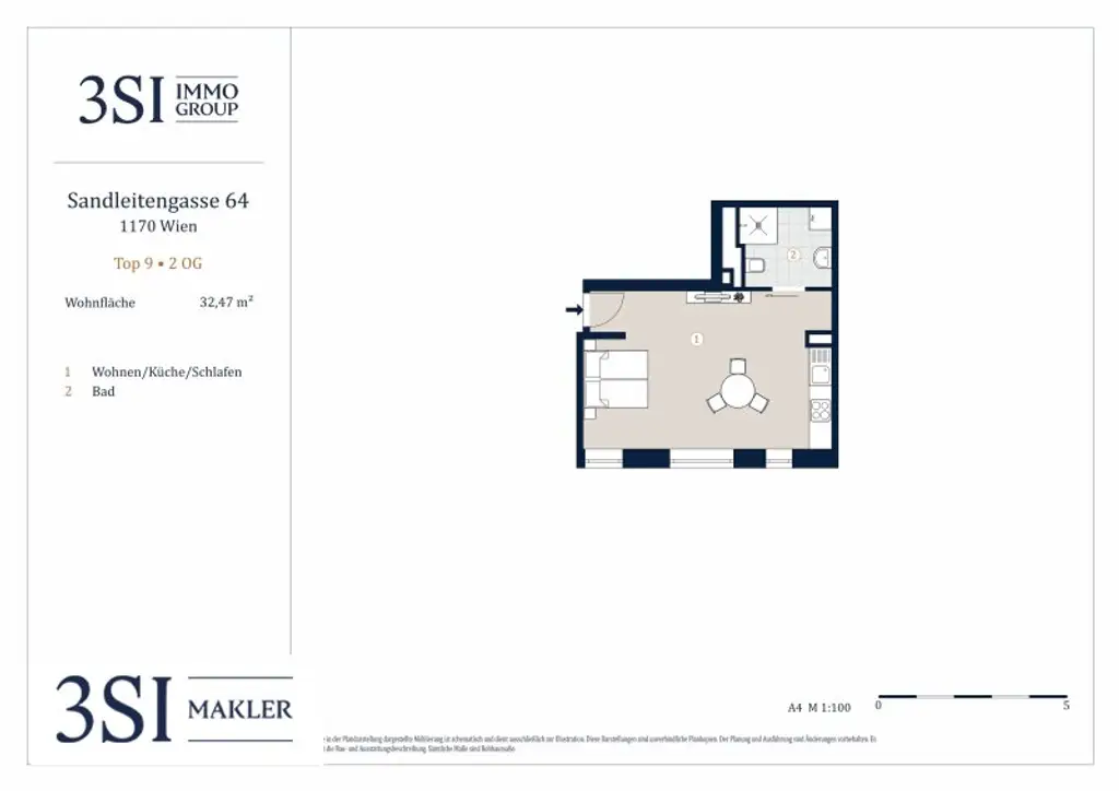Komfortables City-Living: Stilvolle 1-Zimmer-Wohnung in Toplage