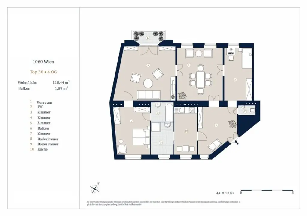 Schöne 3,5-Zimmer Wohnung mit Balkon, Nähe Westbahnhof