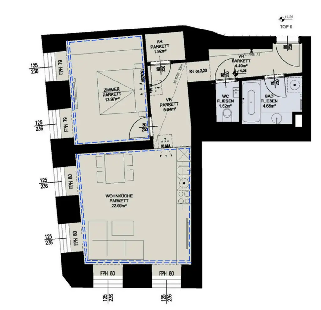 TOP Lage - ERSTBEZUG - 2 Zimmer Wohnung nähe Naschmarkt