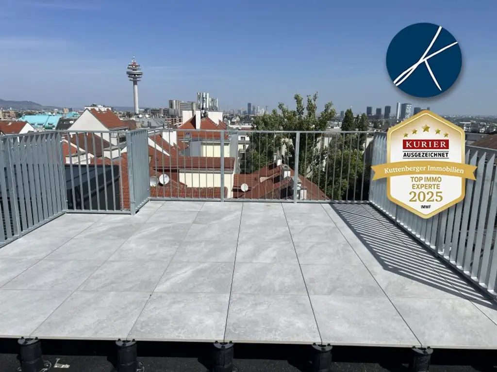 *Superprojekt: ''Über den Baumwipfeln" TOP 52 mit PANORAMA-DACHTERRASSE & WIEN-BLICK