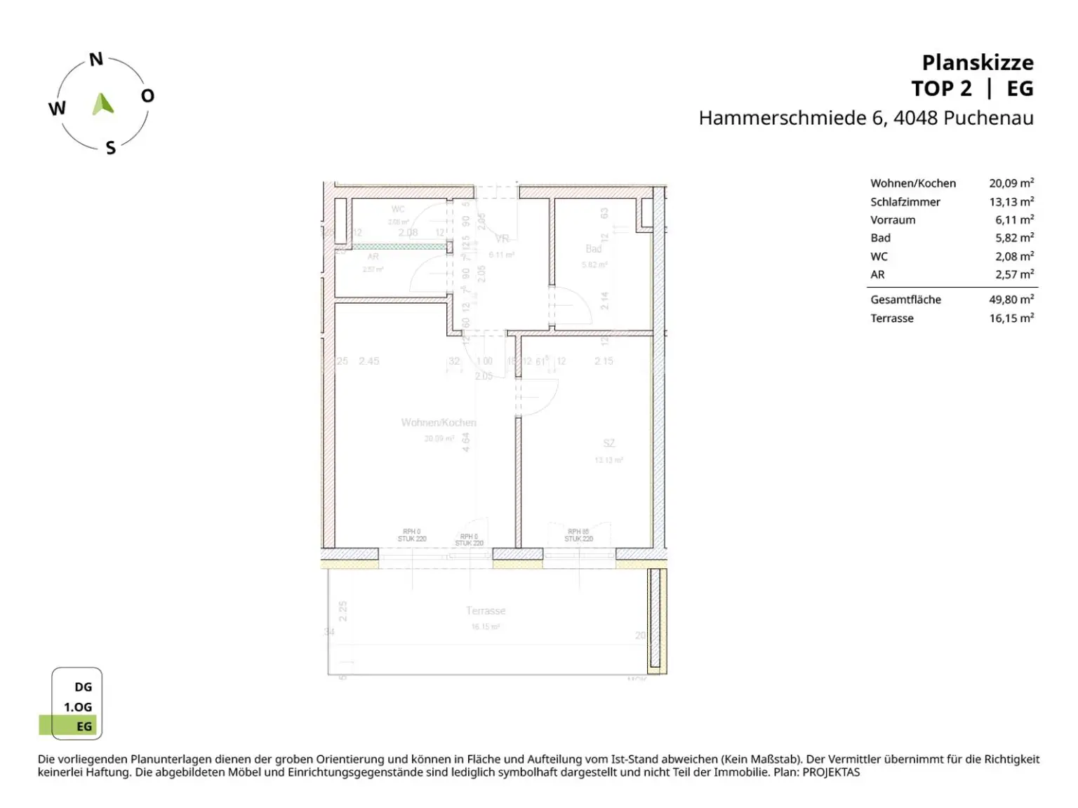 Perfekt aufgeteilte 2-Zimmer Wohnung mit großem Balkon in Puchenau!