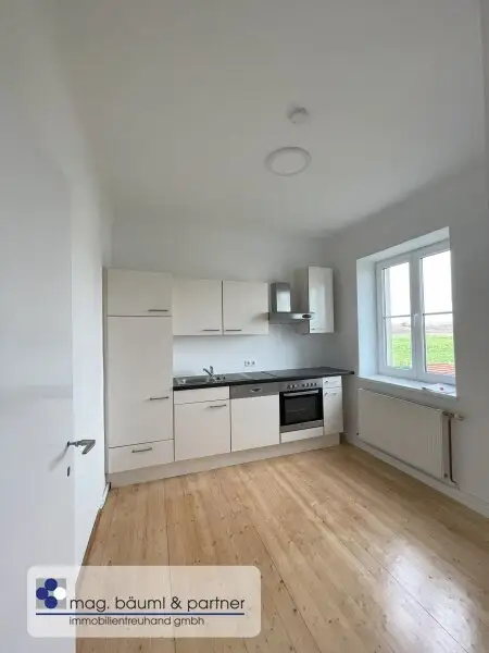 3 geräumige Zimmer, Küche mit Essplatz, Gartennutzung und PKW Stellplatz