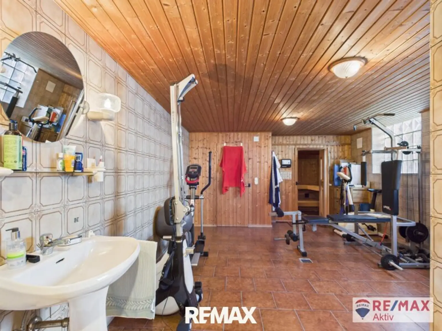 Fitnessraum/Sauna Erdgeschoss