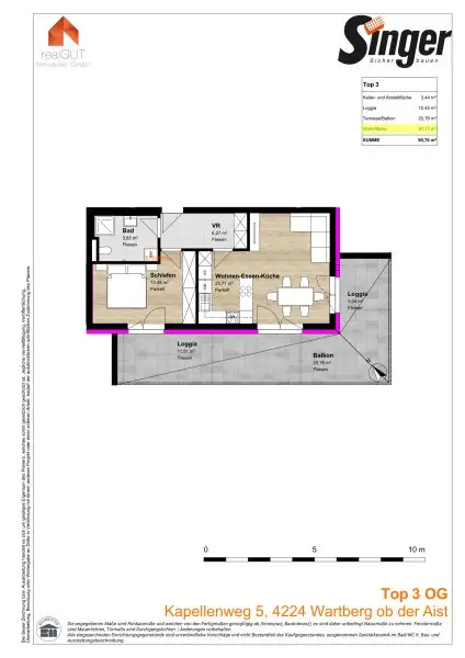 Hochwertiges Neubauprojekt im Zentrum von Wartberg ob der Aist mit nur 5 Wohneinheiten