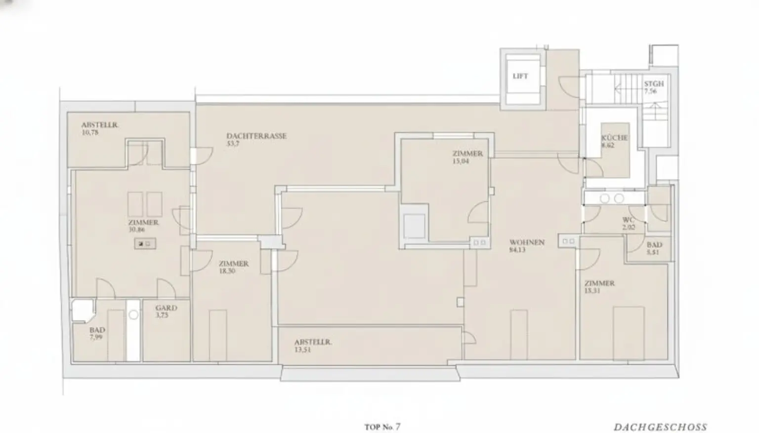 Alt-Hietzing - Luxuriöses Dachgeschoss mit Terrasse auf Wohnebene !