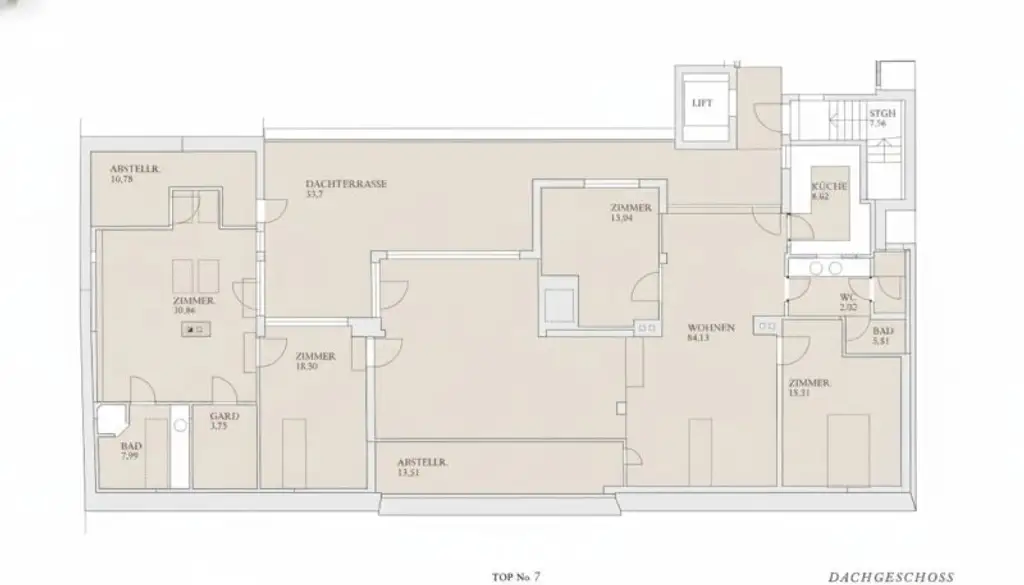 Alt-Hietzing - Luxuriöses Dachgeschoss mit Terrasse auf Wohnebene !