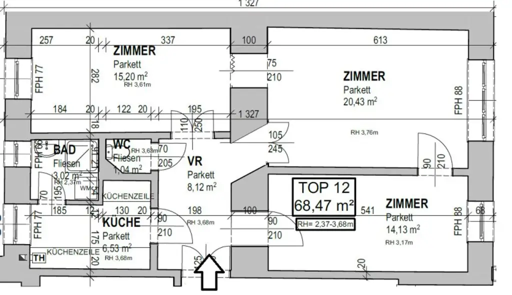Sanierungsbedürftige 3 Zimmer Altbauwohnung mit Potenzial in der Clusiusgasse!