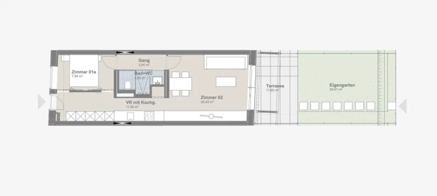 120 Meter zur U1 Oberlaa- Sonnige, barrierefreie Gartenwohnung mit Top U1 Anbindung- inkl. Küche