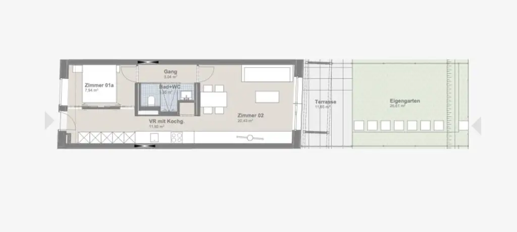 120 Meter zur U1 Oberlaa- Sonnige, barrierefreie Gartenwohnung mit Top U1 Anbindung- inkl. Küche