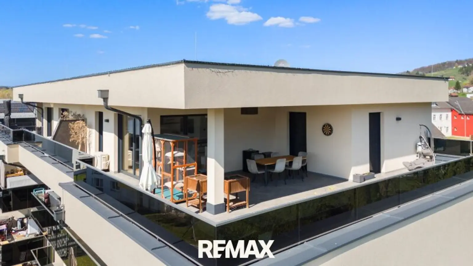 Gesamtumfang der Dachterrasse