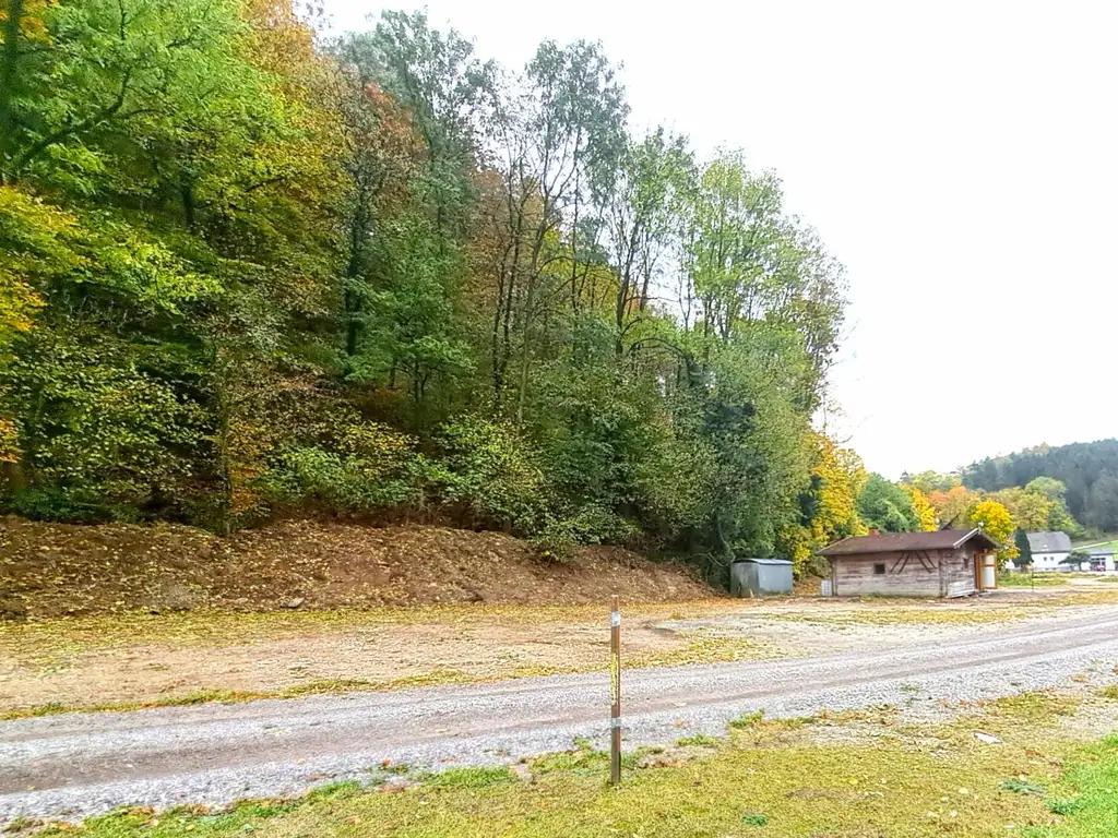 Grundstück im Grünen mit Holzhaus ohne Bauzwang