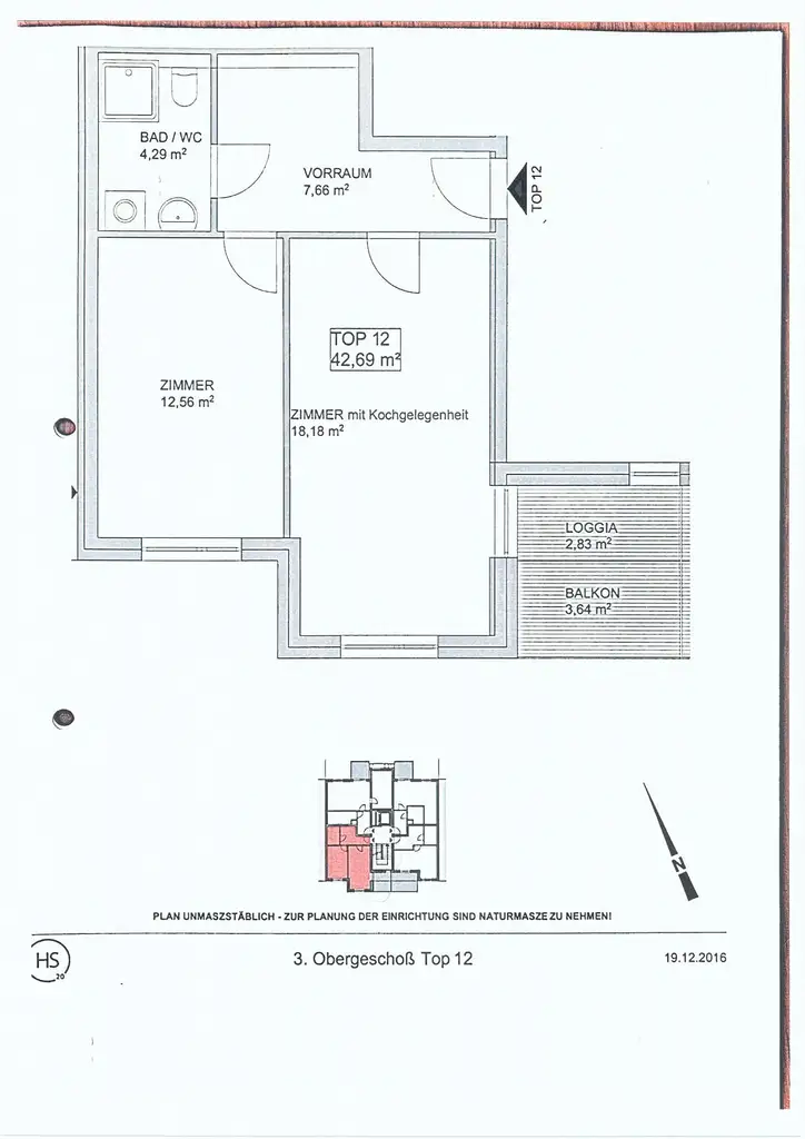 Moderne 2-Zimmer -Mietwohnung mit Loggia im 16.Bezirk!